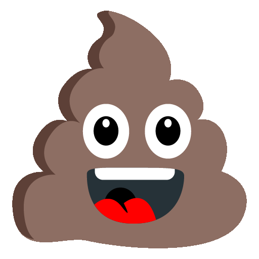 A pile of poop with a face