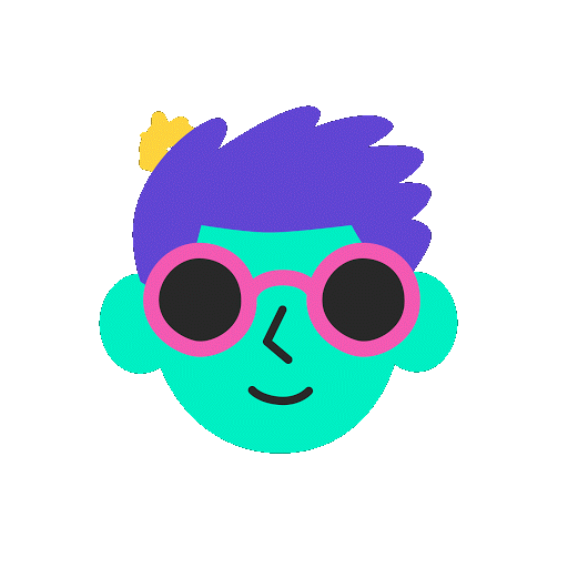 Fan character wearing sunglasses with fireworks appearing on the lenses