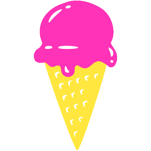 A pink ice cream cone