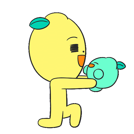 Lemon character lifting Baby Lemon in the air to congratulate him