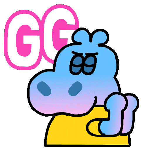 Hippo character applauds whilst nodding in approval, saying ‘GG’