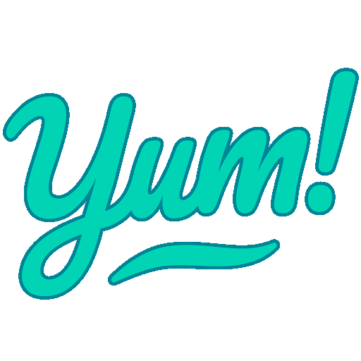 Cursive teal lettering spelling out 